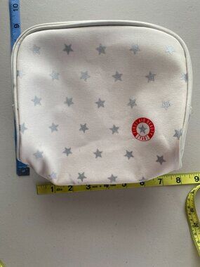 FAB First Aid Beauty Cosmetic Makeup White Zipper Bag